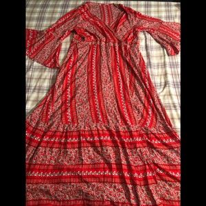 Beautiful red floral summer dress